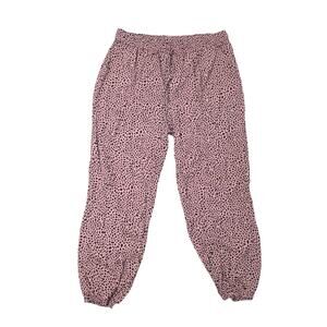 Pink Victoria Secret Leopard Cheetah Joggers Sweatpants sz L